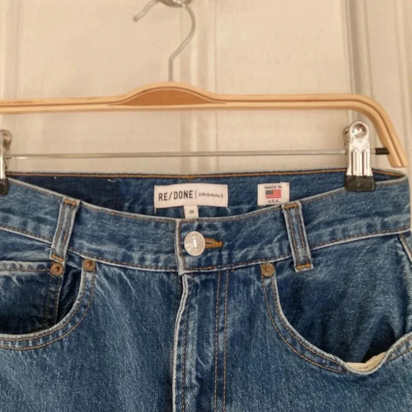 Re/Done Women's High Rise Jeans - Blue - Picture 2 of 7